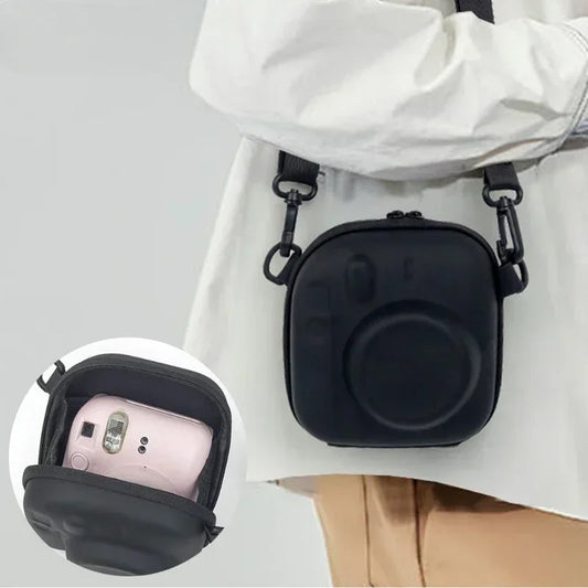For Fujifilm Instax Mini 7+ 8/9/11/12/40 Camera Bag EVA Universal Hard Case Storage Bag Film Camera Bag with Shoulder Strap