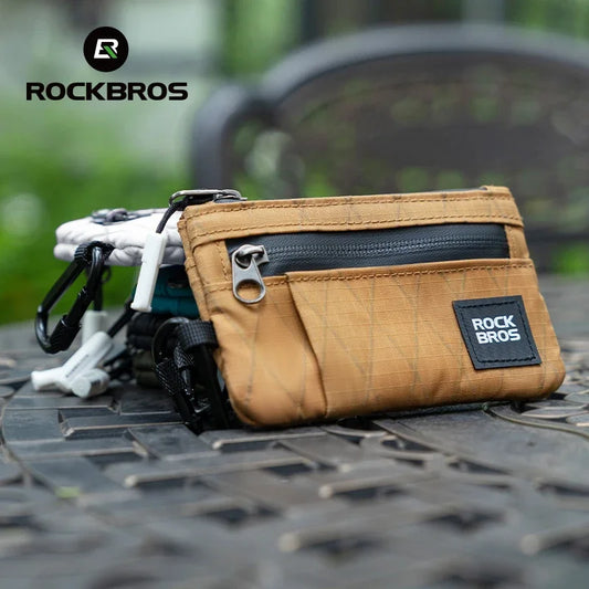 ROCKBROS Portable Wallet Card Bag Ultra-Light Stylish Sports Mini Credit Card Wallet with Hang Lock Compact Storage Bag