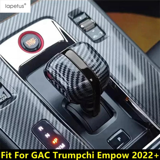 Gear Shift Head Shifter Lever Knob Handle Decoration Cover Trim For GAC Trumpchi Empow 2022 - 2025 ABS Carbon Fiber Accessories